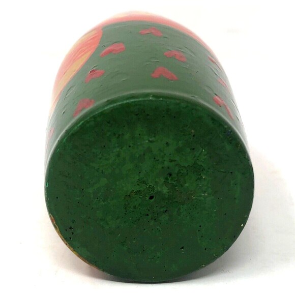 Matryoshka Russian Chime Doll Vintage Hand Painted Roly Poly Folk Art Set of 2 - Picture 6 of 15